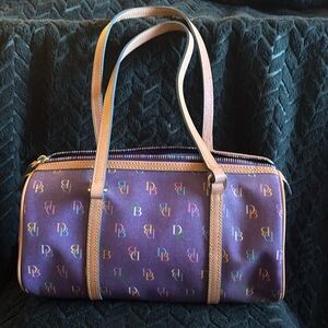 Dooney & Bourke vintage purple barrel purse with rainbow zipperr